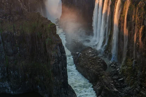 Illustrative photo: Victoria Falls and the steep river gorge